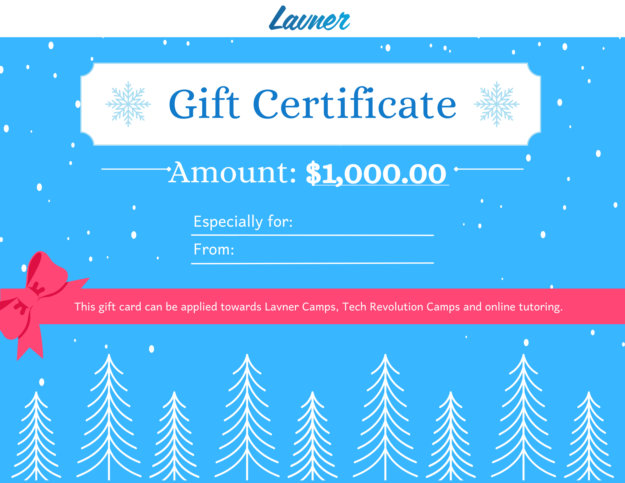 $1000 Lavner Education Gift Card